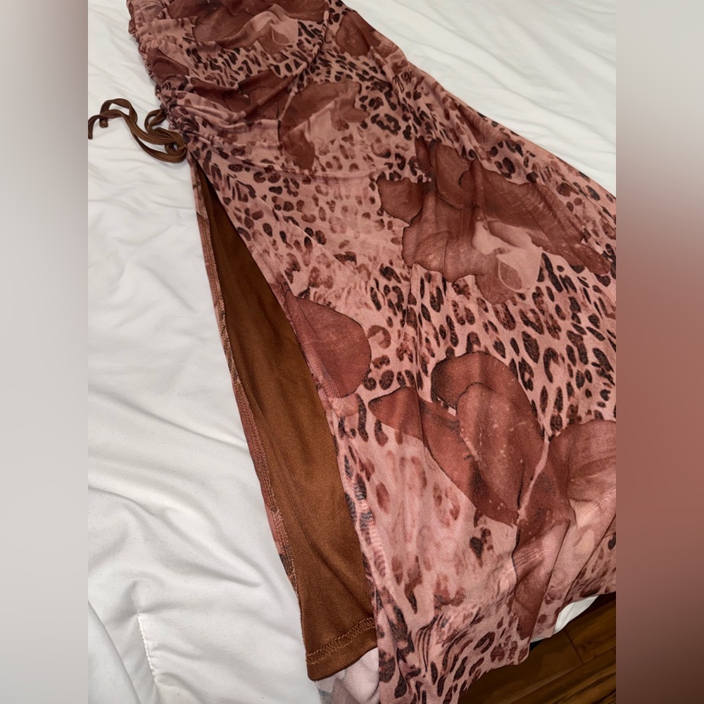 Brown Floral Maxi Skirt - never worn - Picture 6 of 7